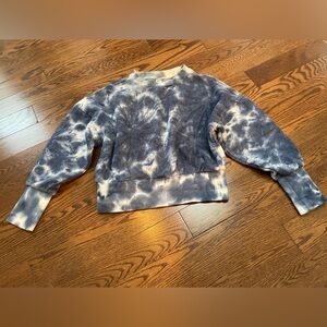 OLD NAVY vibrant blue tie died sweat shirt. tapered sleeves, waist. Like New.